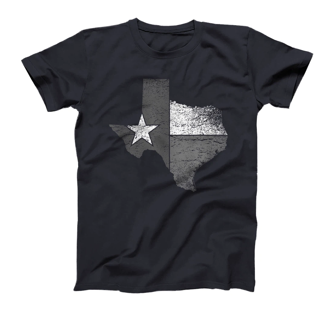 Texas Tshirt Women Men | Texas State Flag Map Black & White T-Shirt