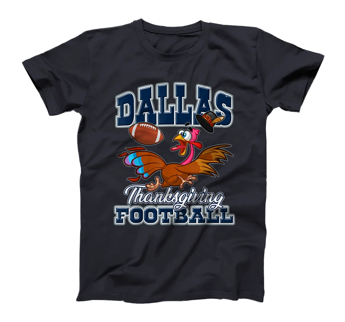 Dallas Thanksgiving Day Funny Turkey Playing Texas Football T-Shirt