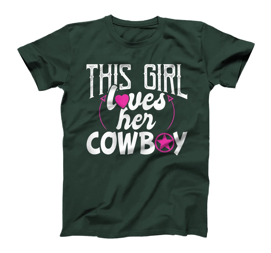 Womens This Girl Loves Her Cowboy Cute Texas Dallas T-Shirt