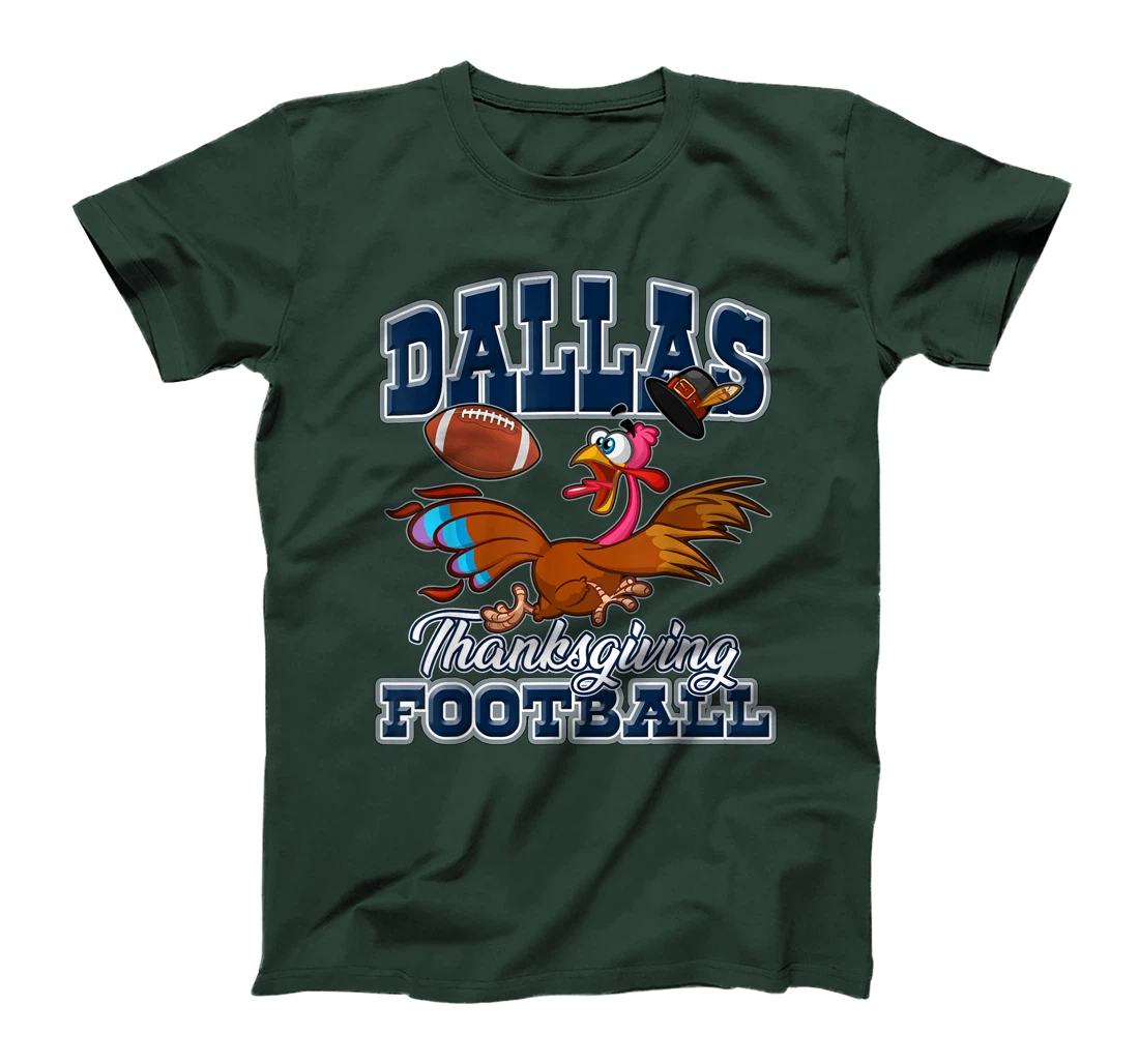 Dallas Thanksgiving Day Funny Turkey Playing Texas Football T-Shirt