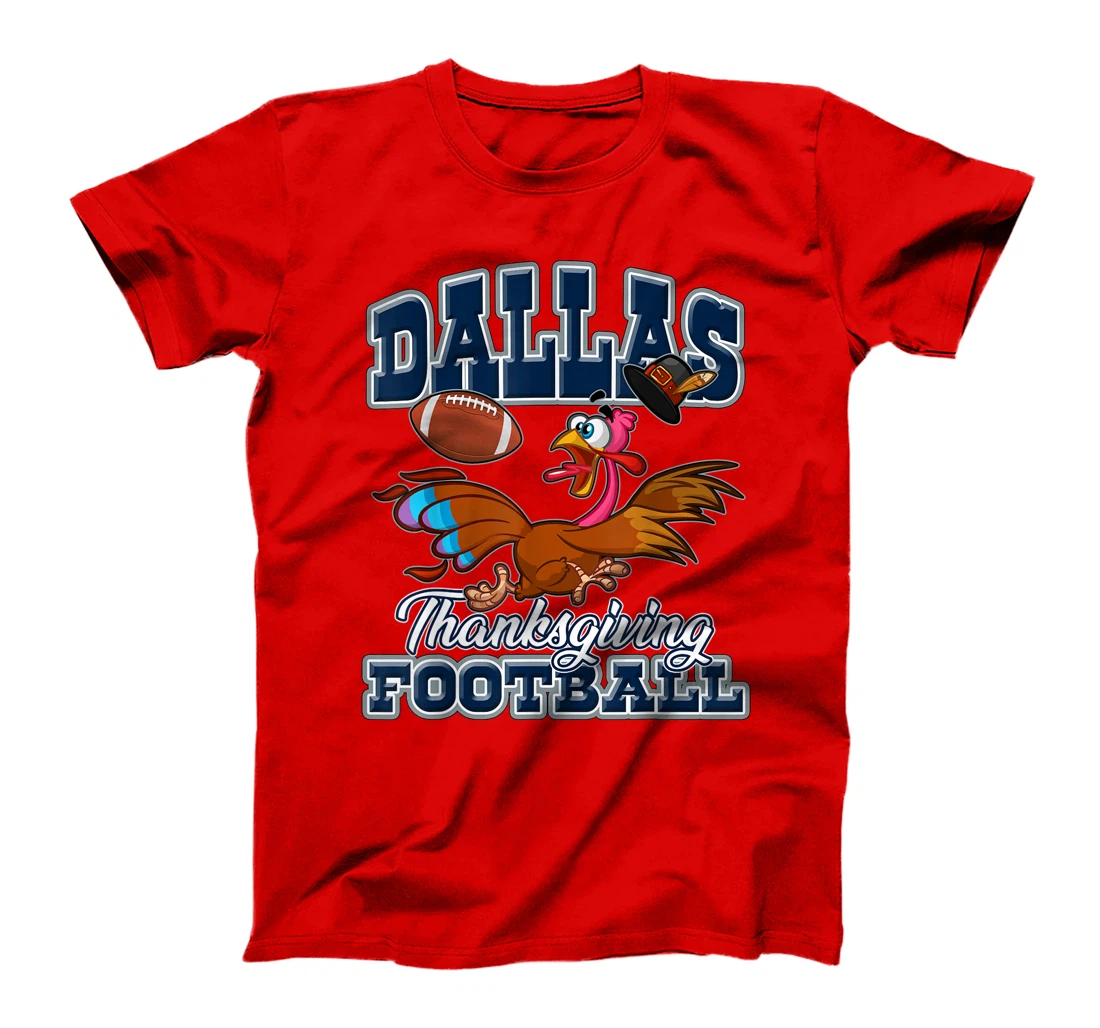 Dallas Thanksgiving Day Funny Turkey Playing Texas Football T-Shirt