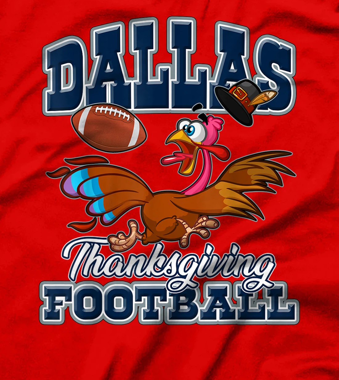 Dallas Thanksgiving Day Funny Turkey Playing Texas Football T-Shirt