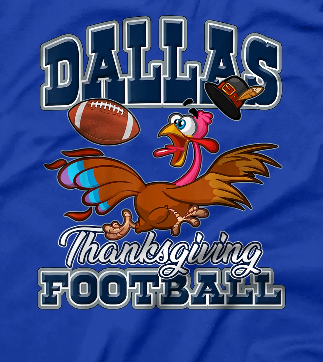 Dallas Thanksgiving Day Funny Turkey Playing Texas Football T-Shirt
