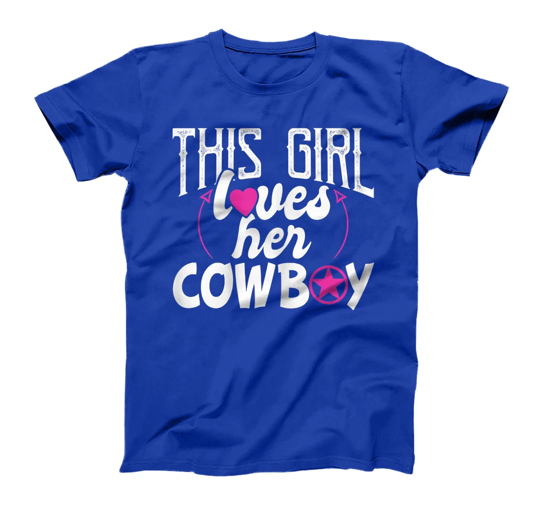 Womens This Girl Loves Her Cowboy Cute Texas Dallas T-Shirt
