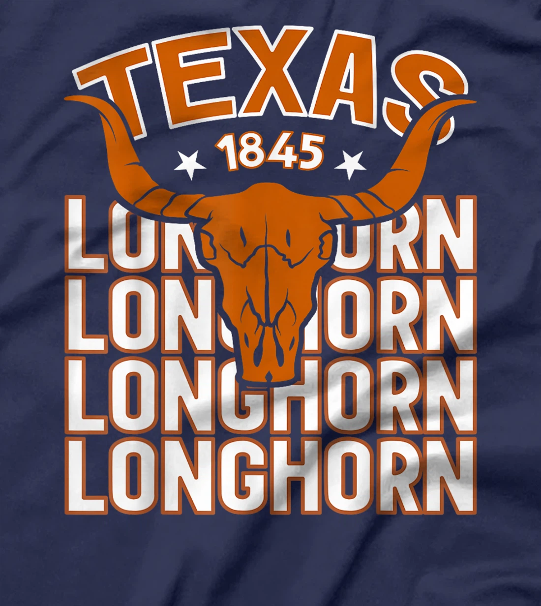 Texas 1845 Vintage Longhorn Western T-Shirt