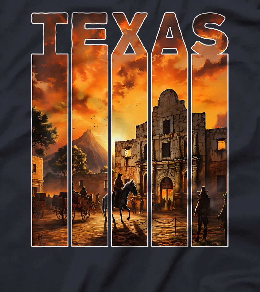 Texas 1845 Alamo Mission in San Antonio T-Shirt