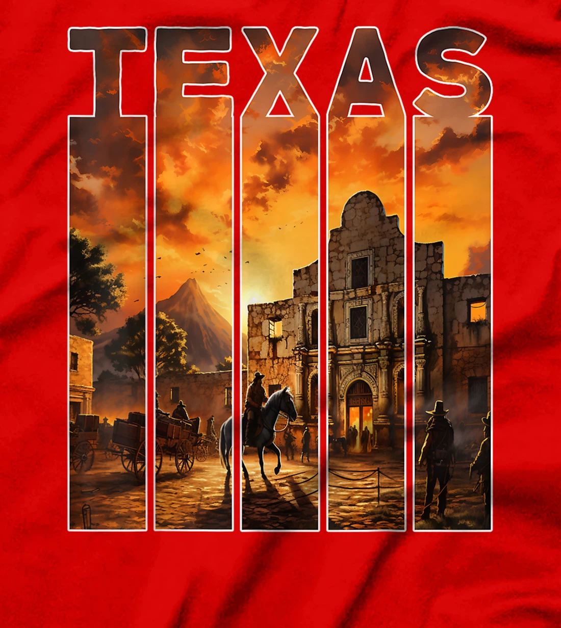 Texas 1845 Alamo Mission in San Antonio T-Shirt