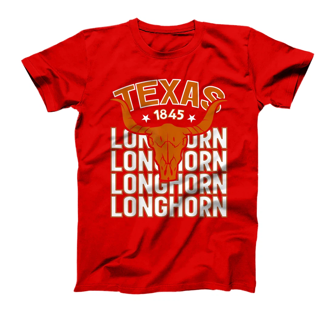 Texas 1845 Vintage Longhorn Western T-Shirt