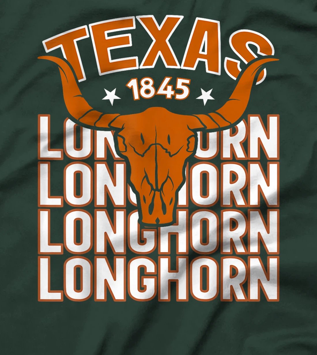 Texas 1845 Vintage Longhorn Western T-Shirt