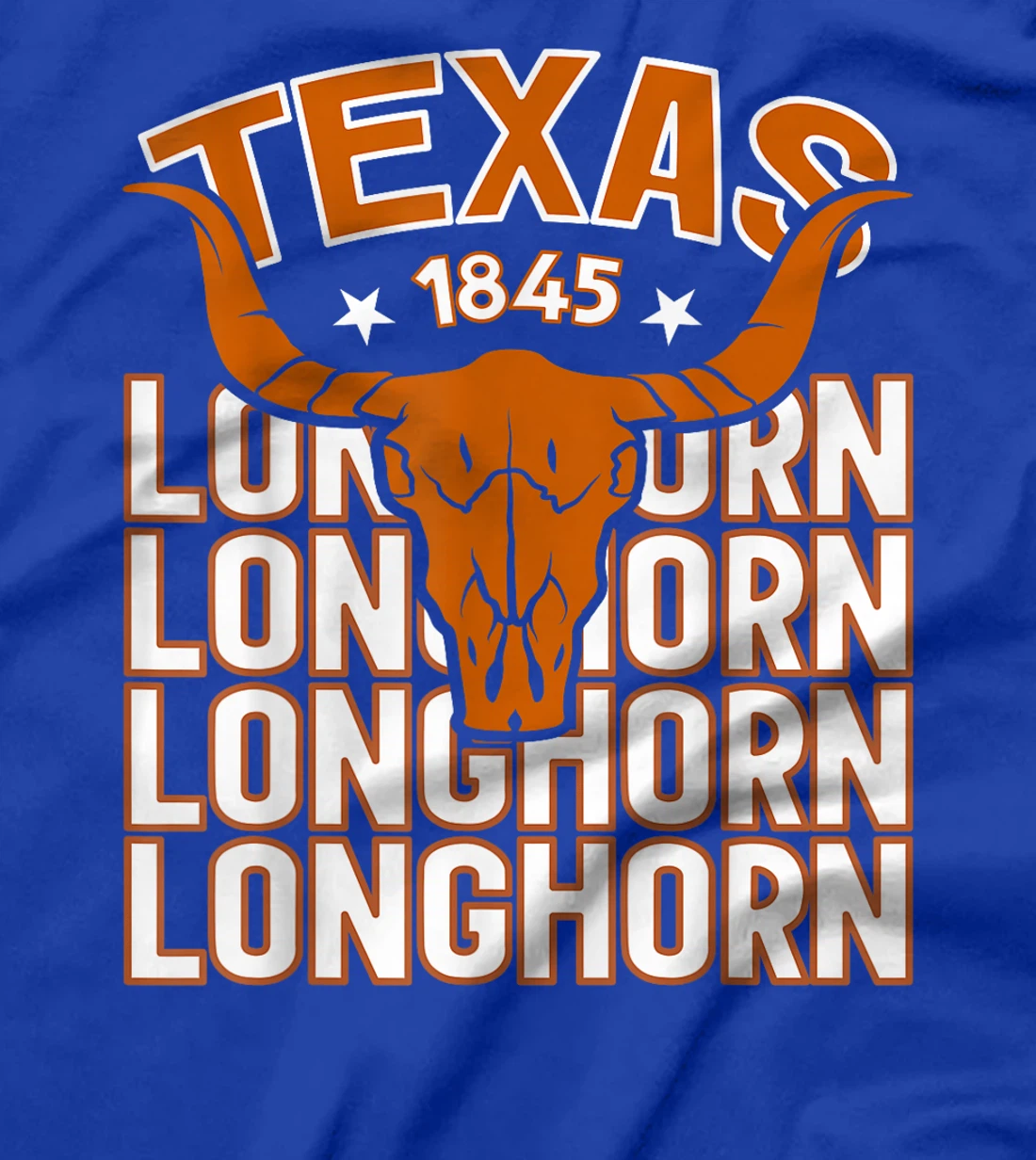 Texas 1845 Vintage Longhorn Western T-Shirt