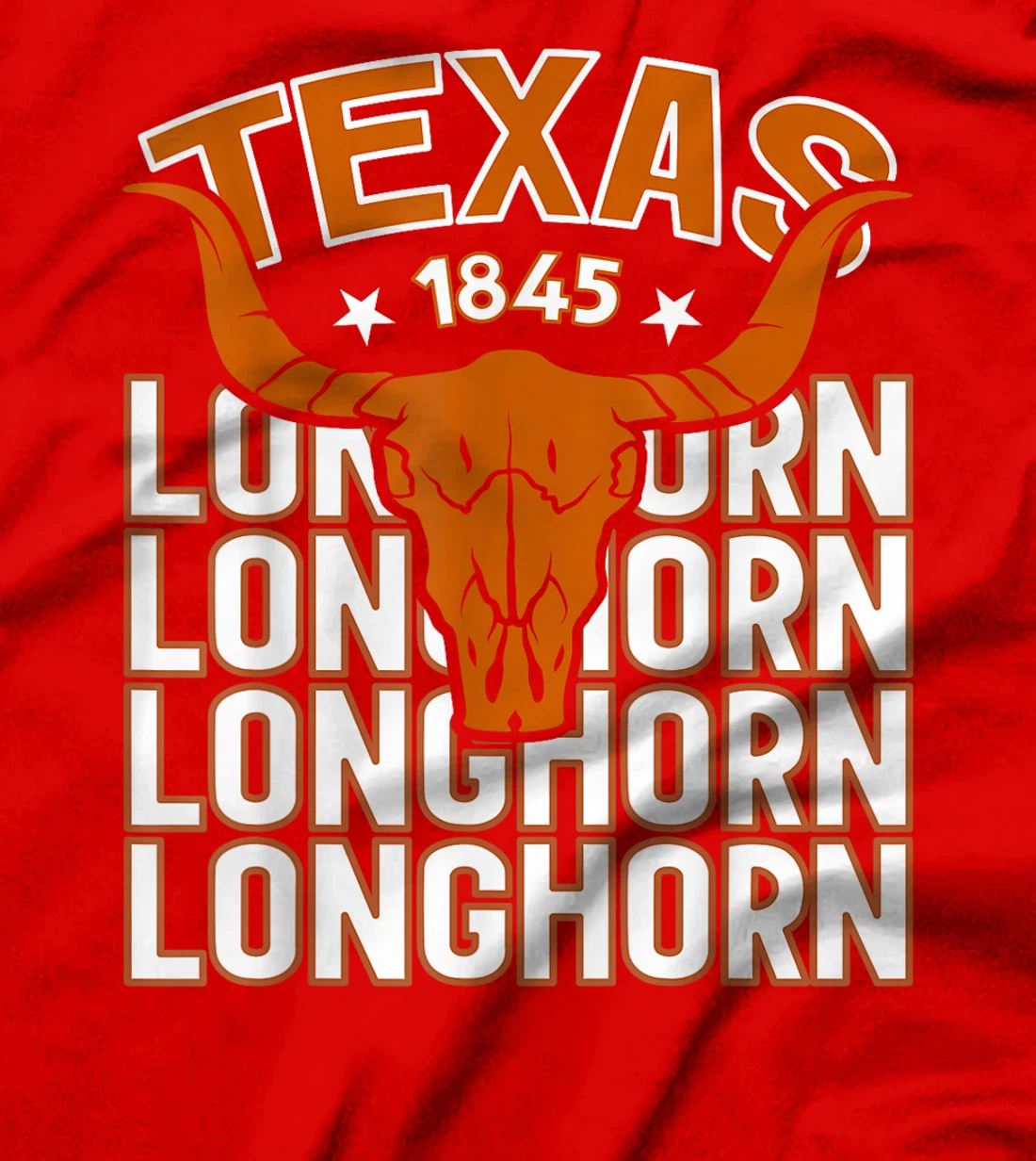 Texas 1845 Vintage Longhorn Western T-Shirt