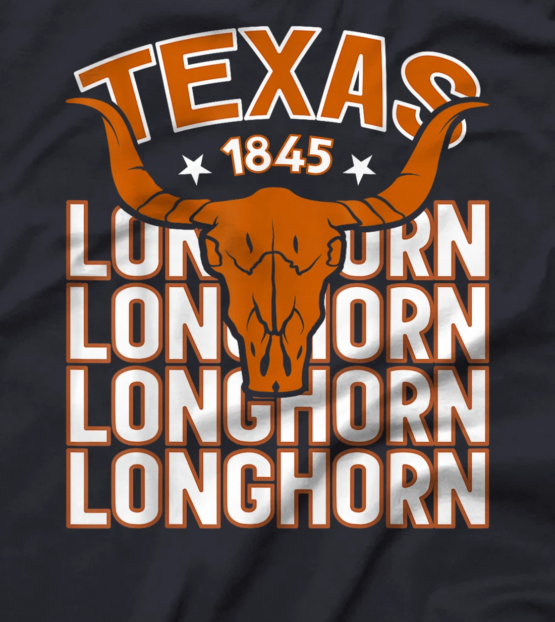 Texas 1845 Vintage Longhorn Western T-Shirt