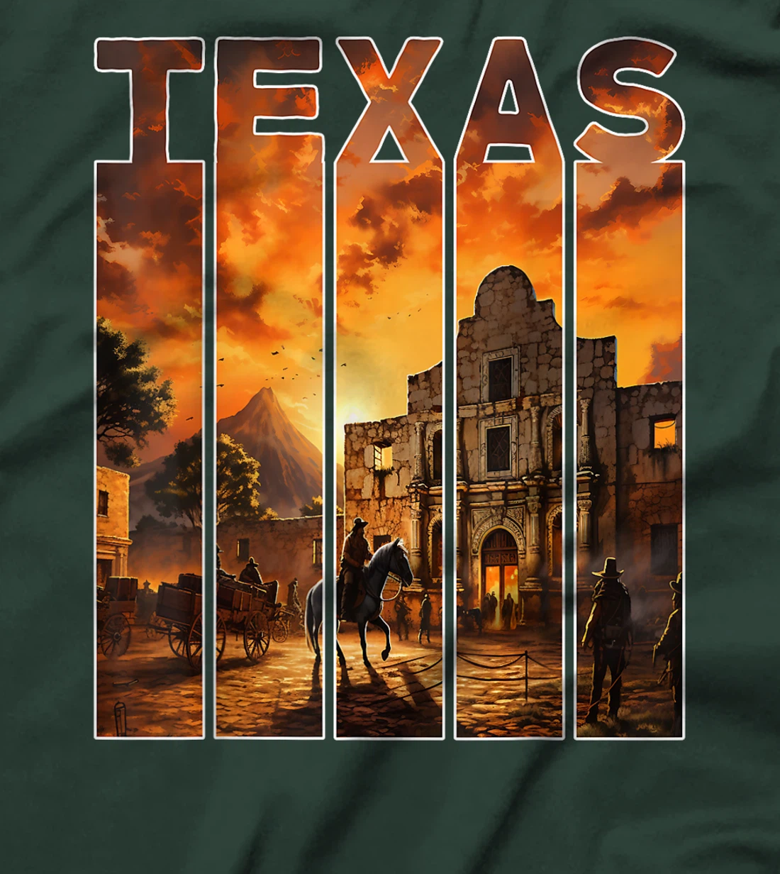 Texas 1845 Alamo Mission in San Antonio T-Shirt