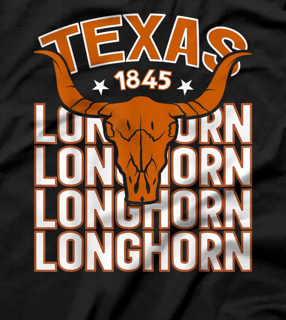 Texas 1845 Vintage Longhorn Western T-Shirt