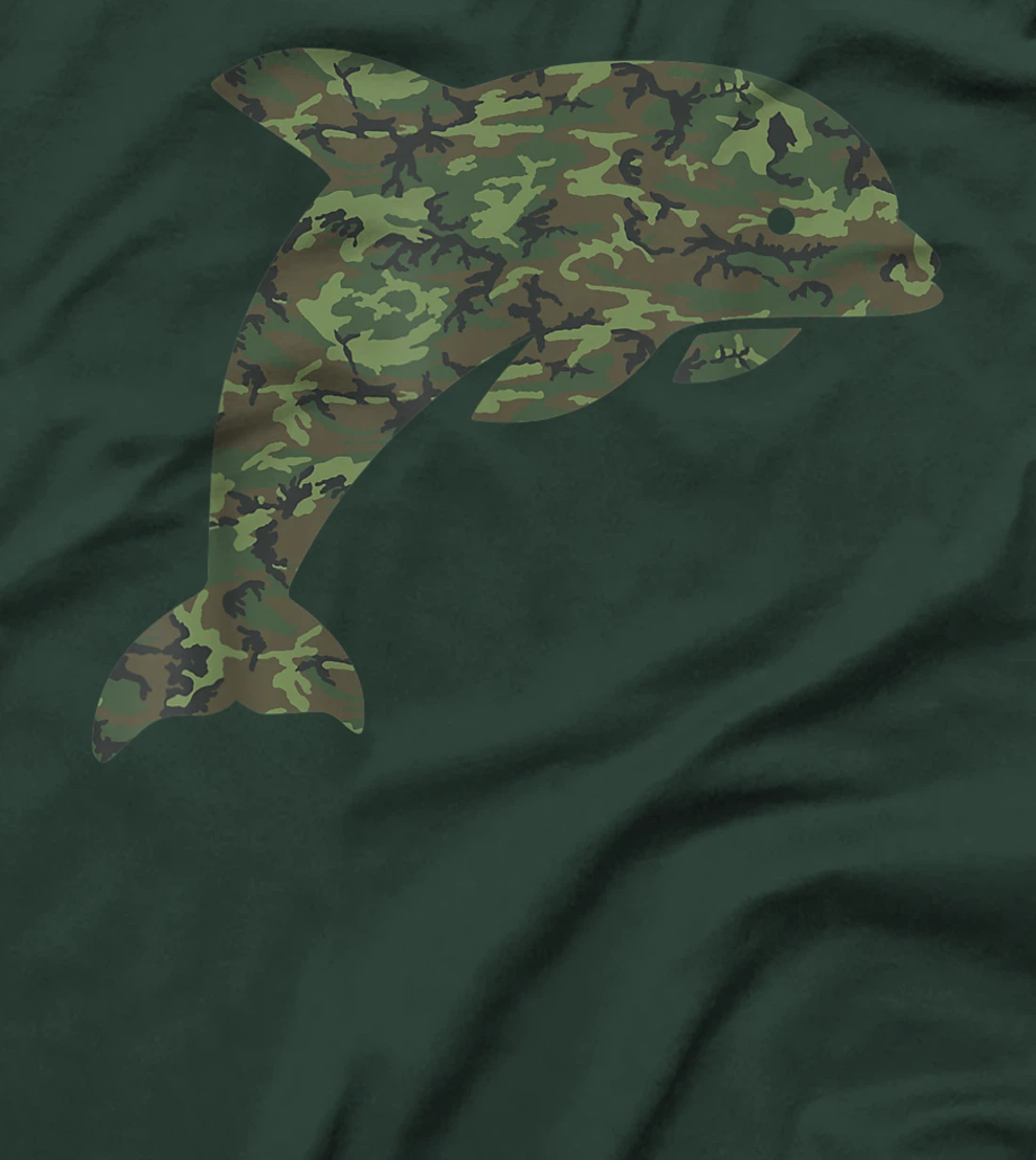 Military Dolphin Camo Print US Beluga Fish Veteran Men Gift T-Shirt