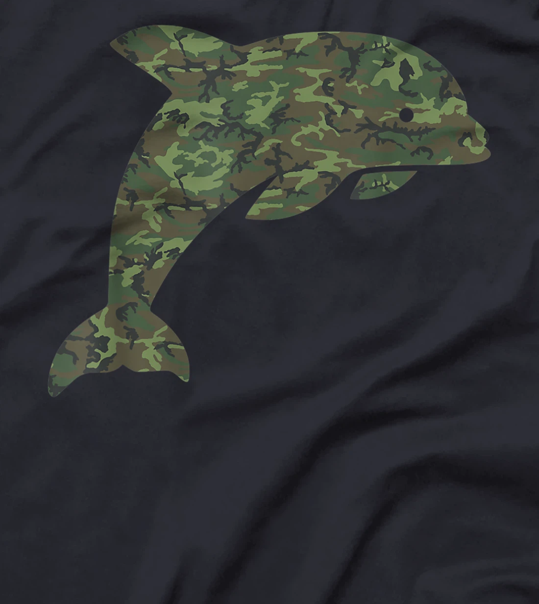 Military Dolphin Camo Print US Beluga Fish Veteran Men Gift T-Shirt