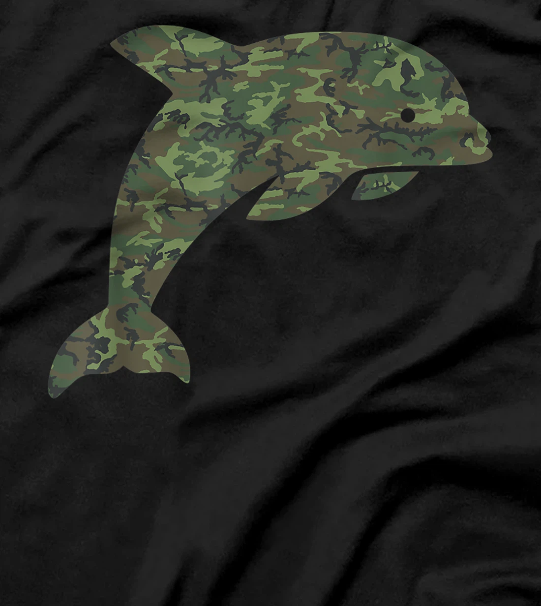 Military Dolphin Camo Print US Beluga Fish Veteran Men Gift T-Shirt