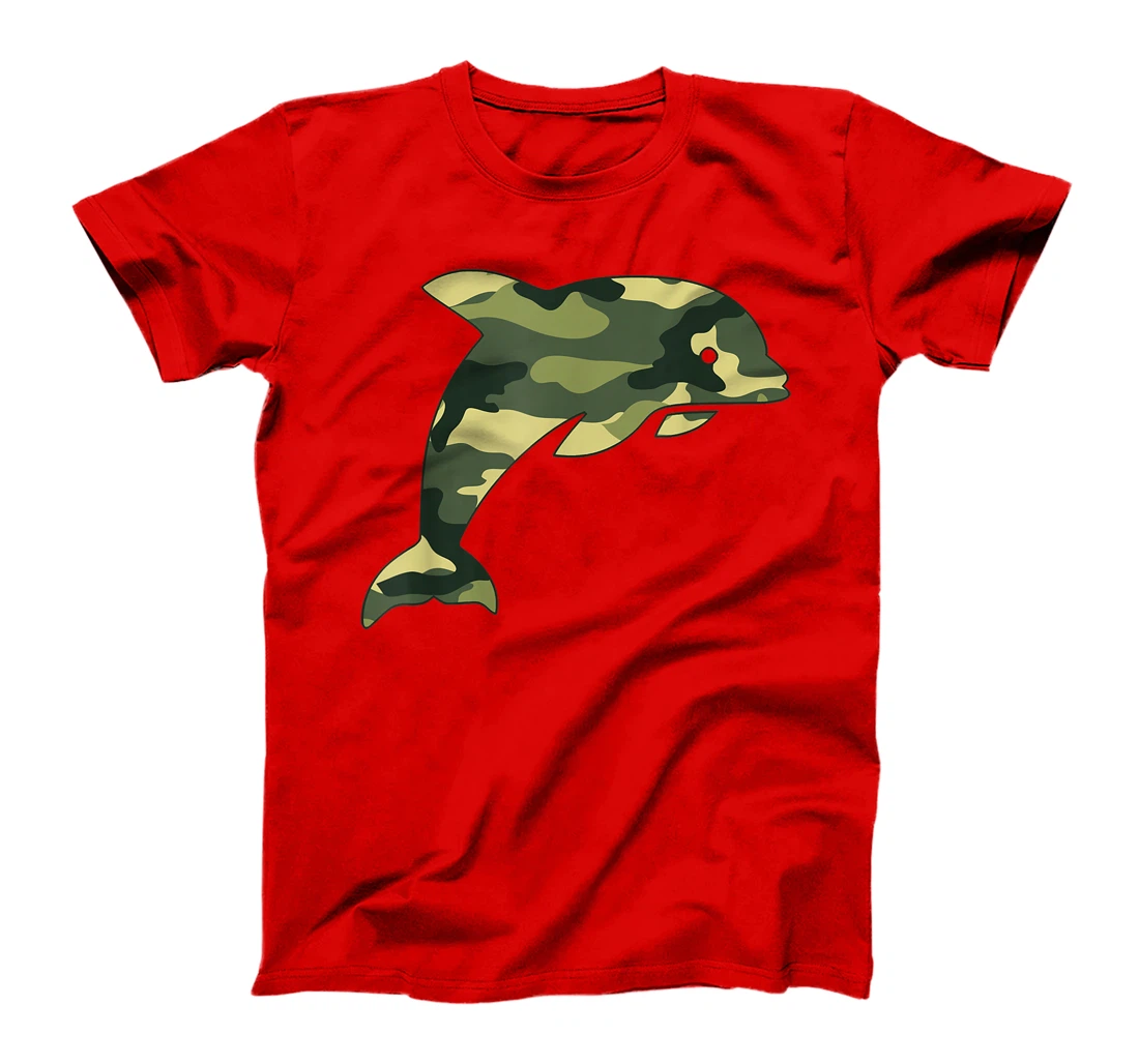 Military Dolphin Camo Men Print US Beluga Fish Veteran Gift T-Shirt