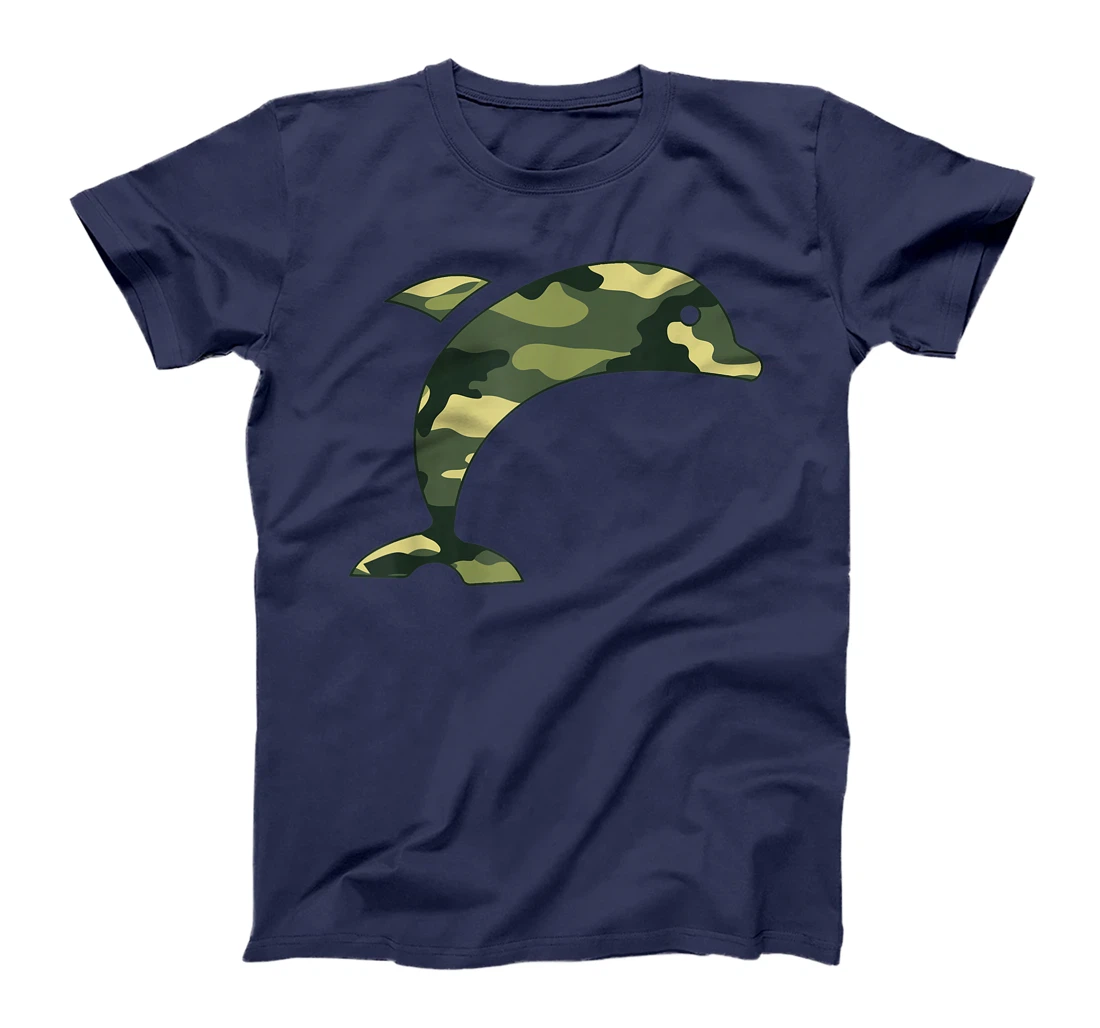 Military Dolphin Camo Men Print US Beluga Fish Veteran Gift T-Shirt