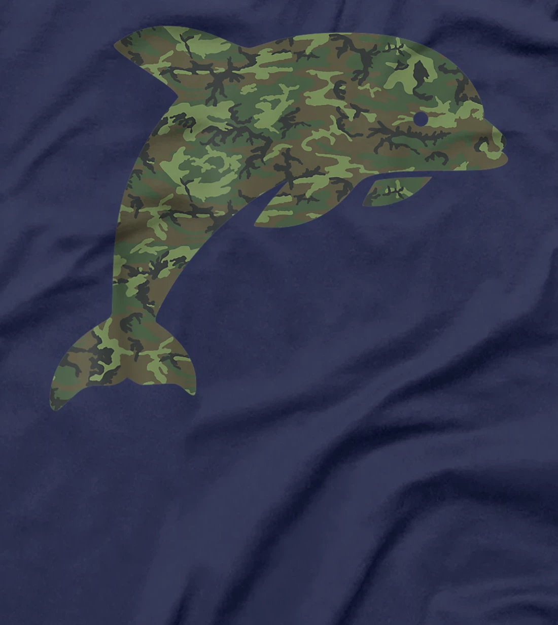 Military Dolphin Camo Print US Beluga Fish Veteran Men Gift T-Shirt