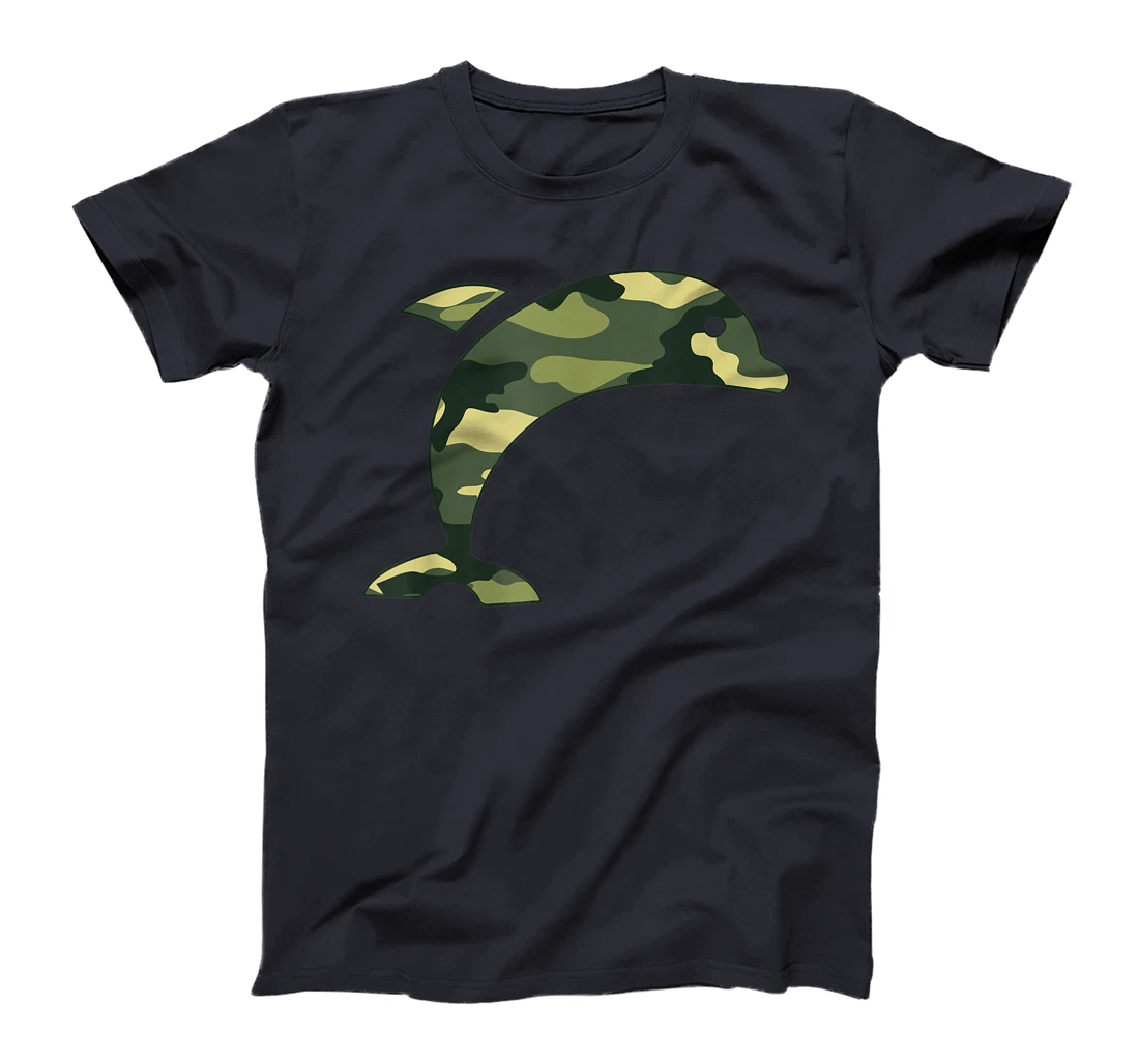 Military Dolphin Camo Men Print US Beluga Fish Veteran Gift T-Shirt