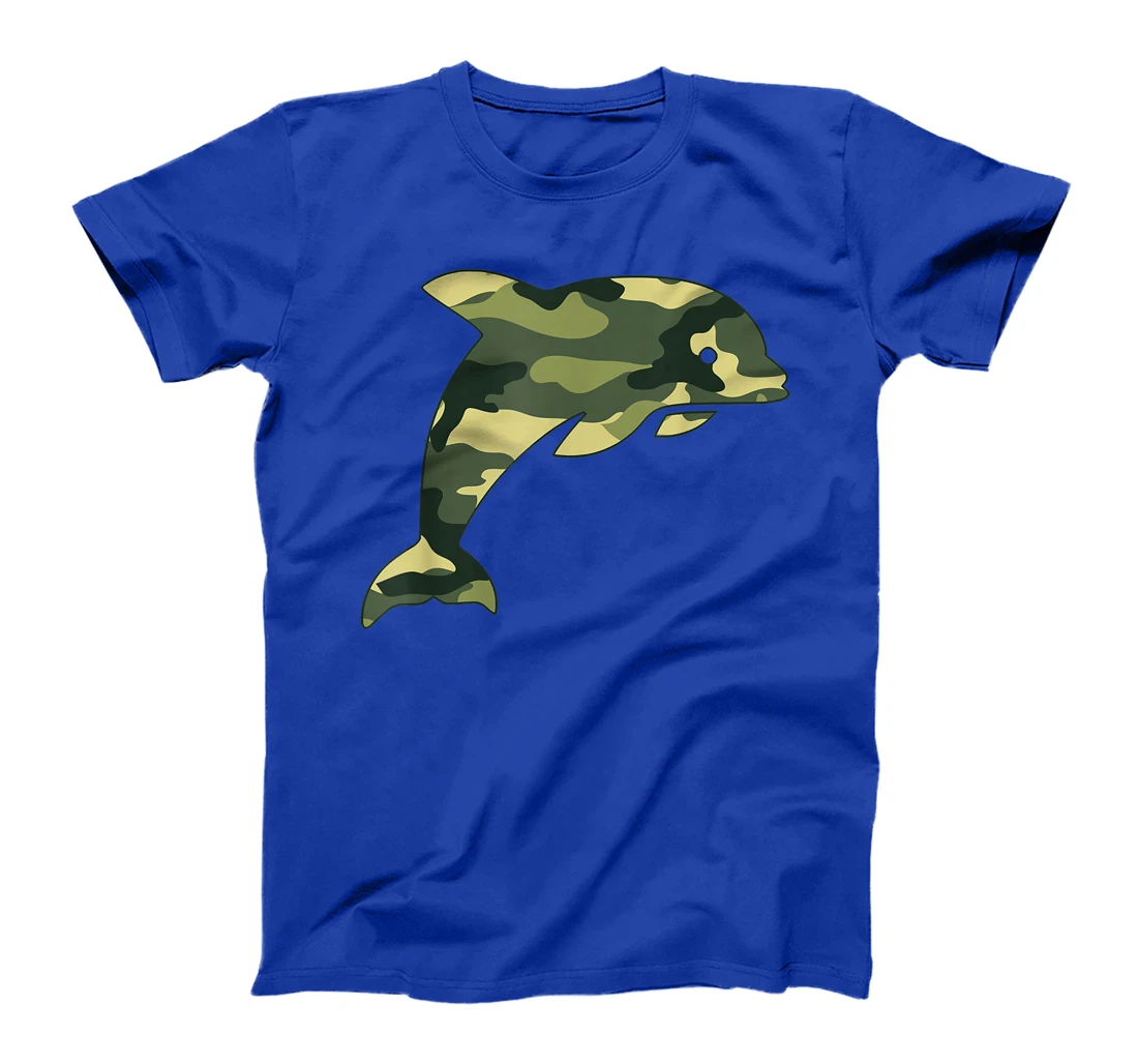 Military Dolphin Camo Men Print US Beluga Fish Veteran Gift T-Shirt