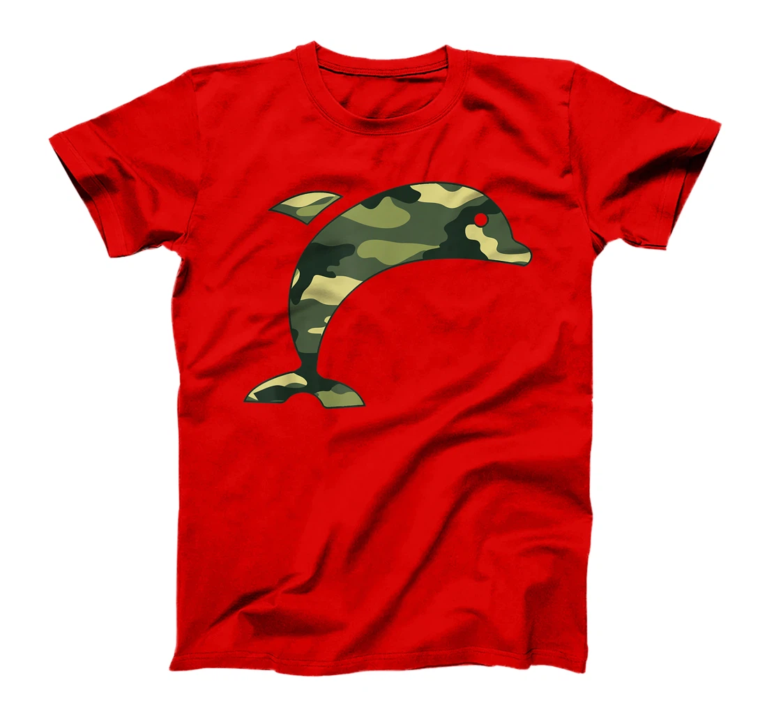 Military Dolphin Camo Men Print US Beluga Fish Veteran Gift T-Shirt