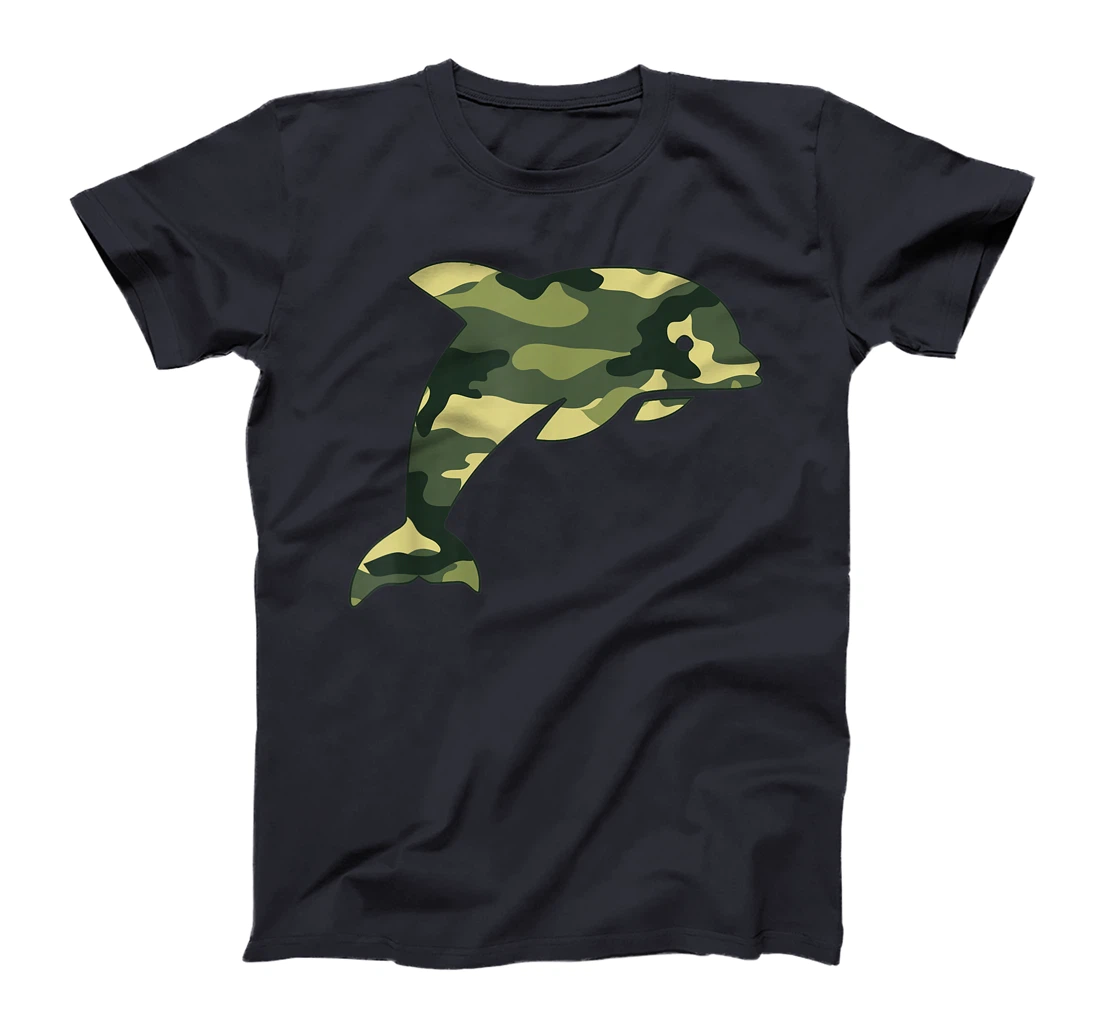 Military Dolphin Camo Men Print US Beluga Fish Veteran Gift T-Shirt