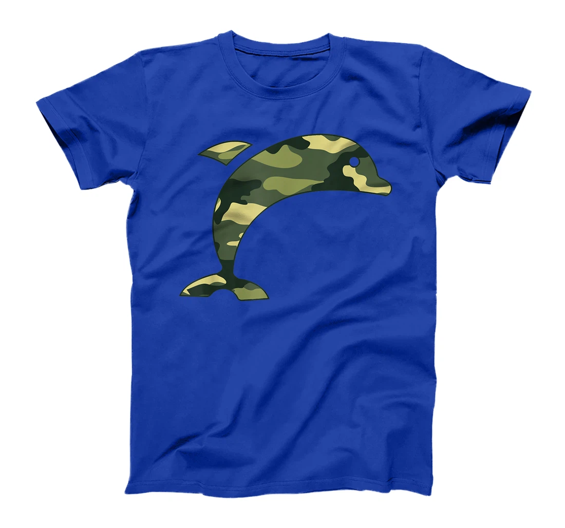 Military Dolphin Camo Men Print US Beluga Fish Veteran Gift T-Shirt