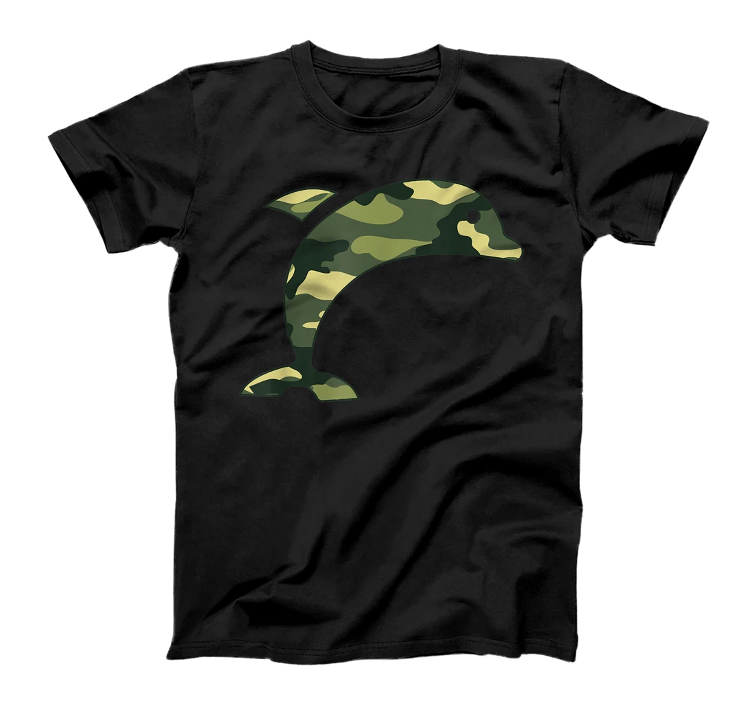 Military Dolphin Camo Men Print US Beluga Fish Veteran Gift T-Shirt