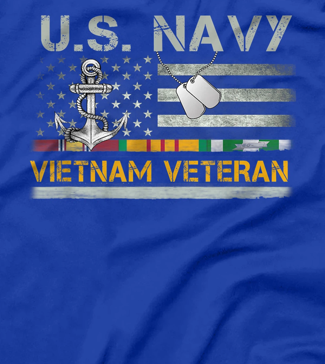 US Navy Vietnam Veteran USA Flag T-shirt, Vietnam War Vet T-Shirt