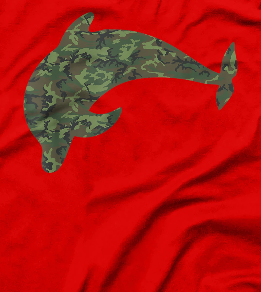 Military Dolphin Camo Print US Beluga Fish Veteran Men Gift T-Shirt
