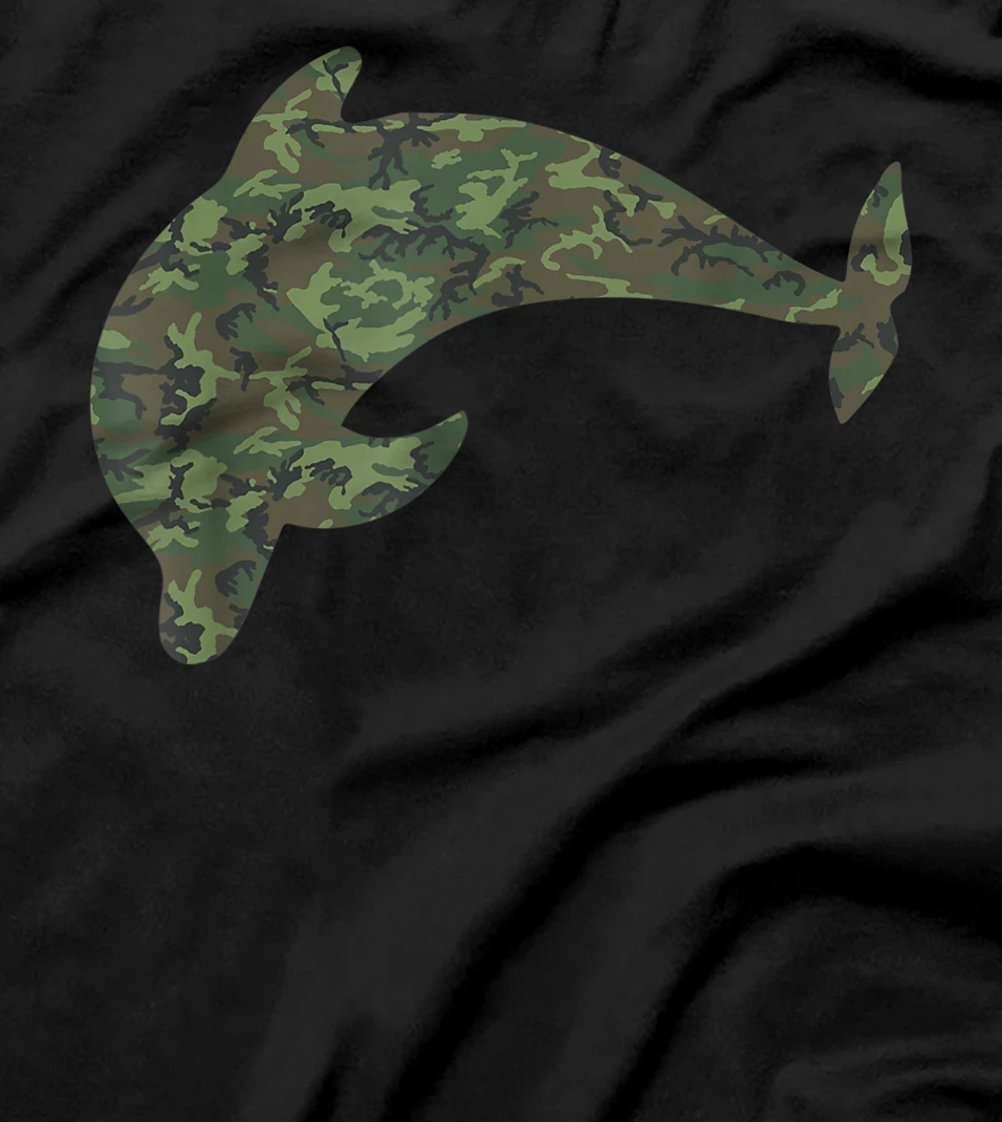 Military Dolphin Camo Print US Beluga Fish Veteran Men Gift T-Shirt
