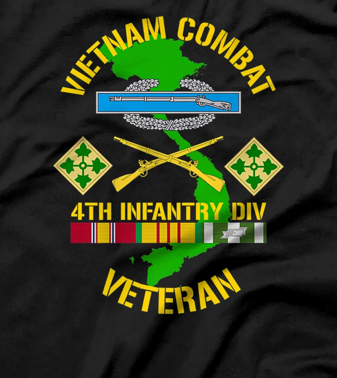 4th Infantry Division - Vietnam Combat Veteran Premium T-Shirt