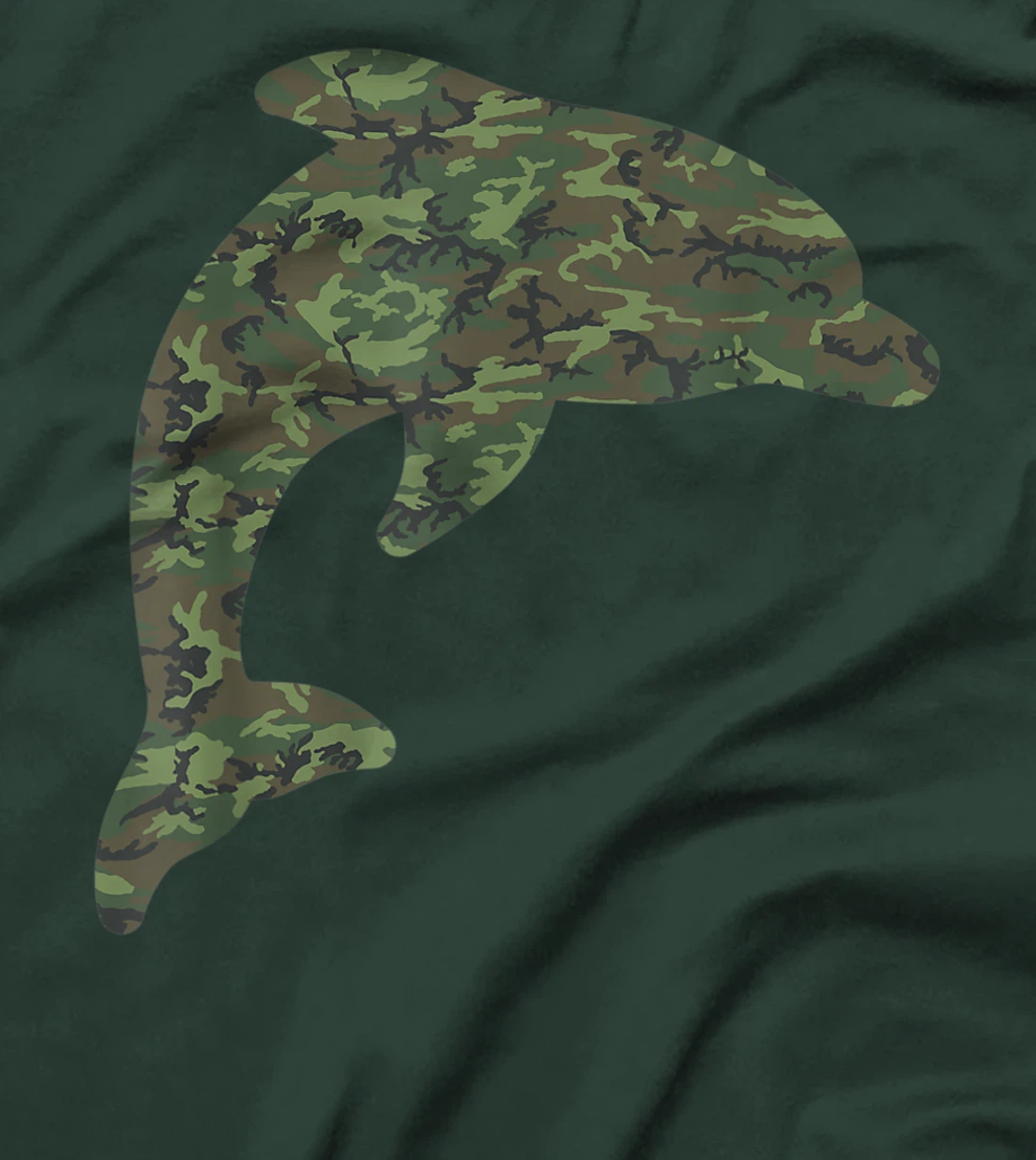 Military Dolphin Camo Print US Beluga Fish Veteran Men Gift T-Shirt