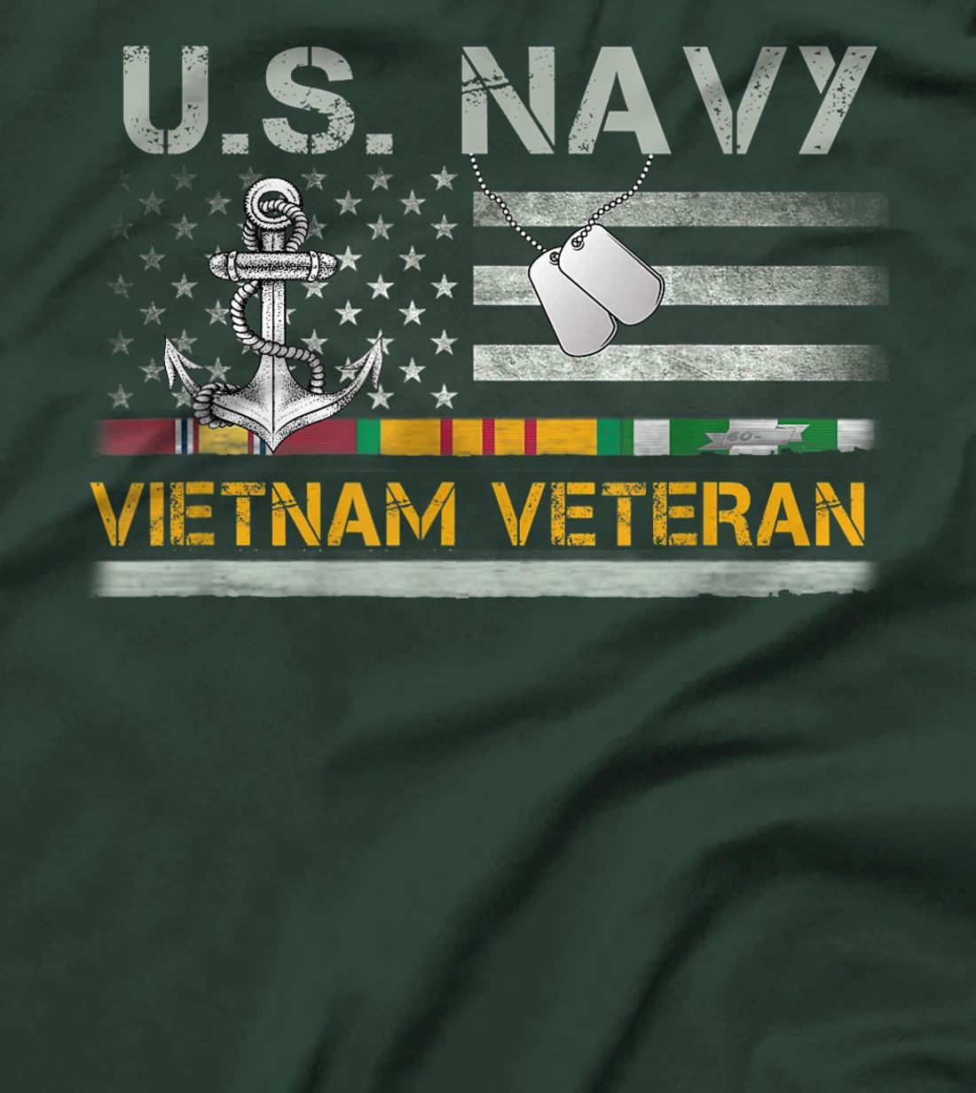 US Navy Vietnam Veteran USA Flag T-shirt, Vietnam War Vet T-Shirt