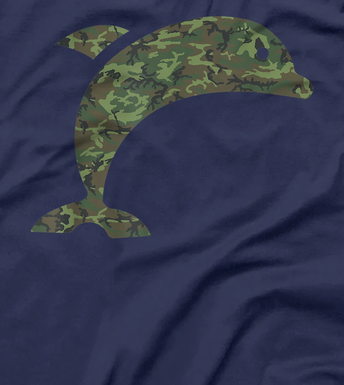 Military Dolphin Camo Print US Beluga Fish Veteran Men Gift T-Shirt