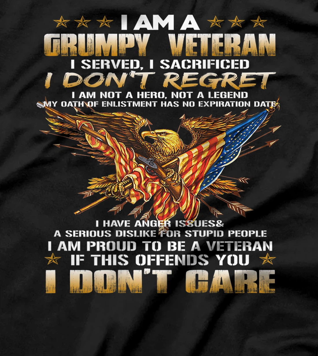 I Am A Grumpy Old Veteran I Served Back Tee T-Shirt