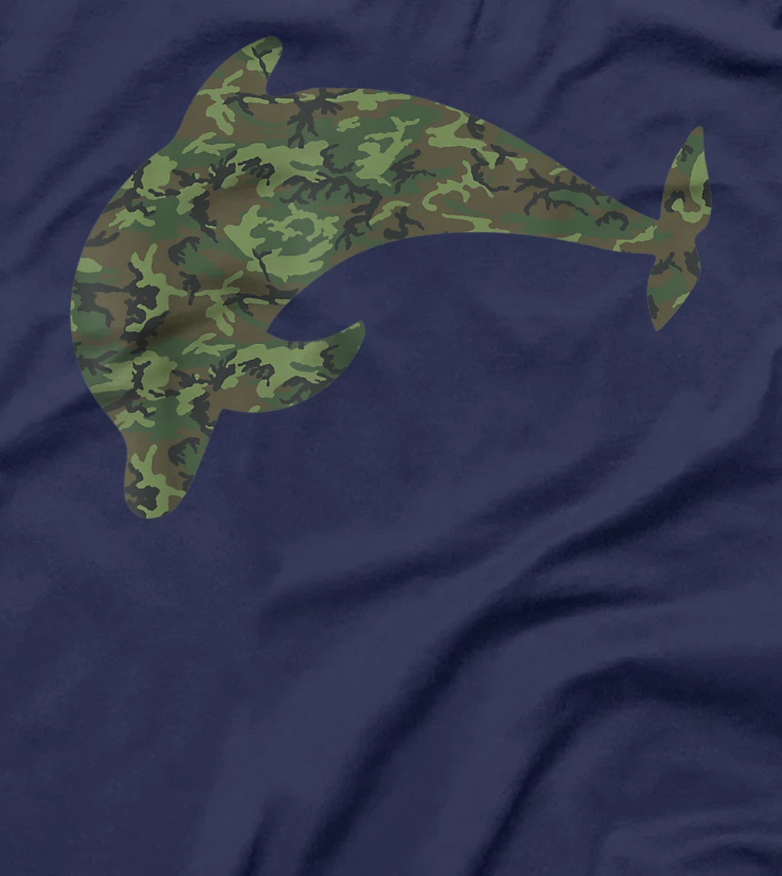 Military Dolphin Camo Print US Beluga Fish Veteran Men Gift T-Shirt