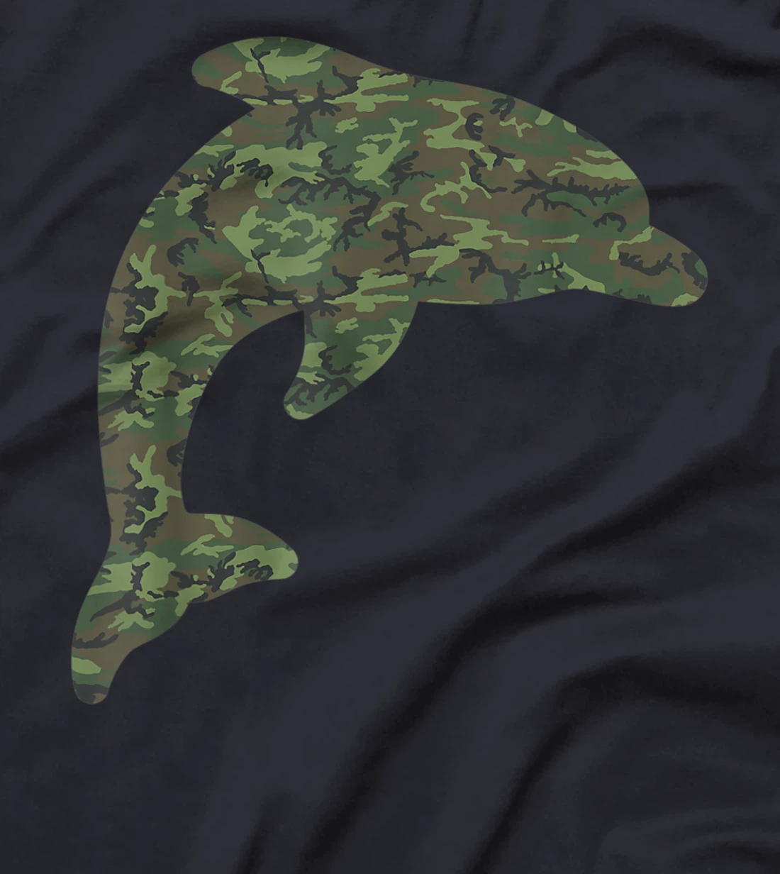 Military Dolphin Camo Print US Beluga Fish Veteran Men Gift T-Shirt