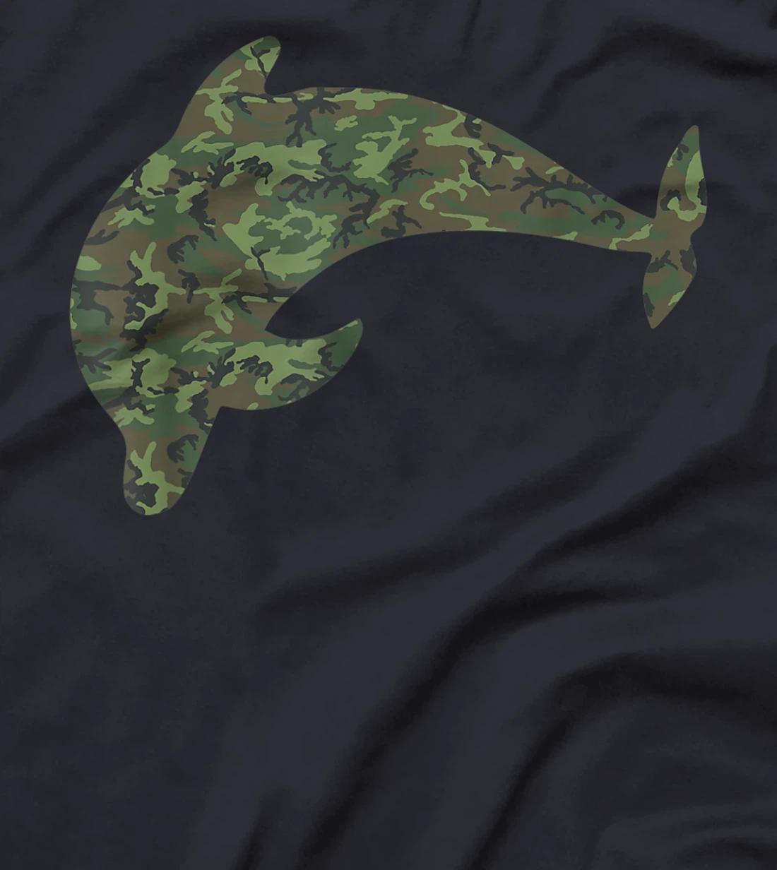 Military Dolphin Camo Print US Beluga Fish Veteran Men Gift T-Shirt