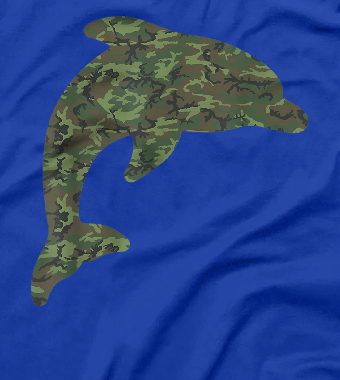 Military Dolphin Camo Print US Beluga Fish Veteran Men Gift T-Shirt