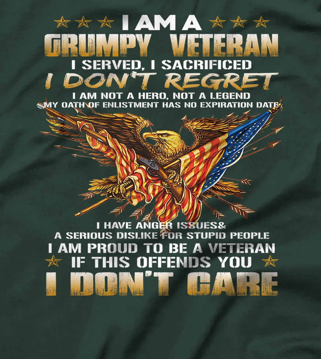 I Am A Grumpy Old Veteran I Served Back Tee T-Shirt