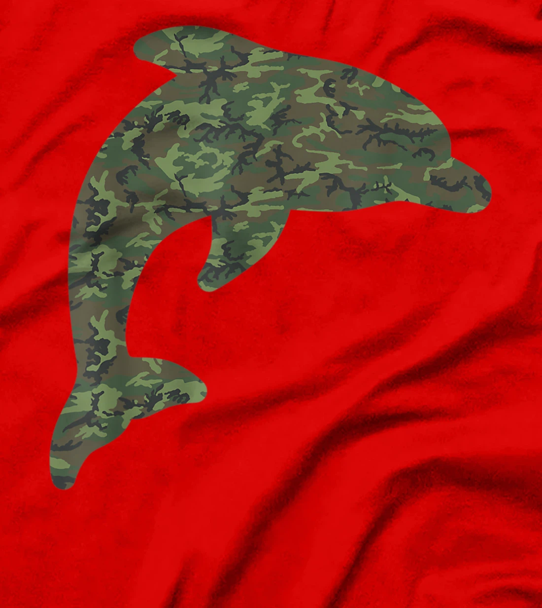 Military Dolphin Camo Print US Beluga Fish Veteran Men Gift T-Shirt