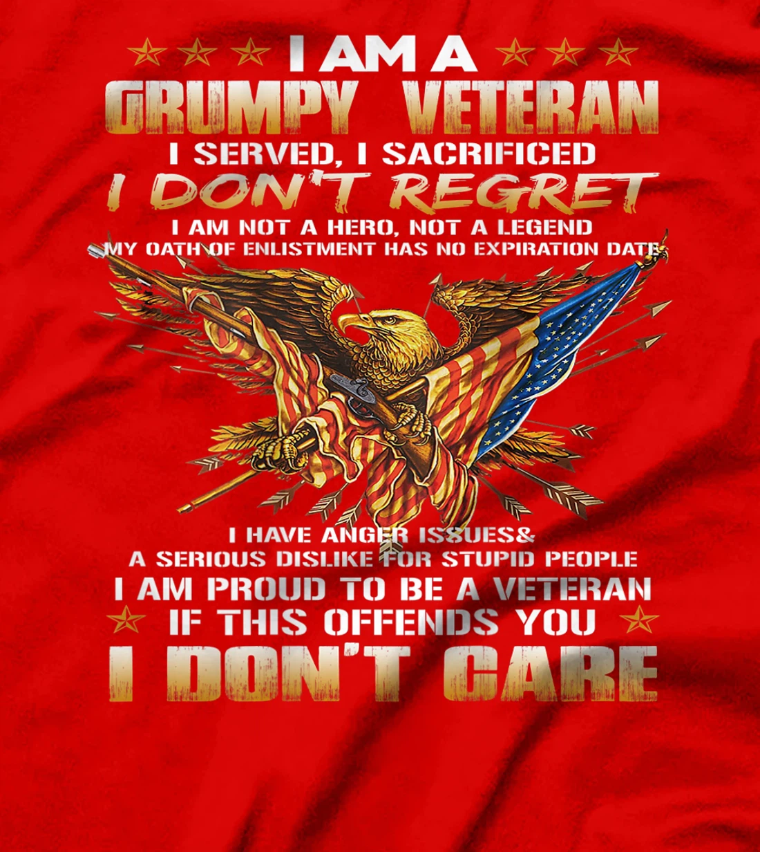 I Am A Grumpy Old Veteran I Served Back Tee T-Shirt