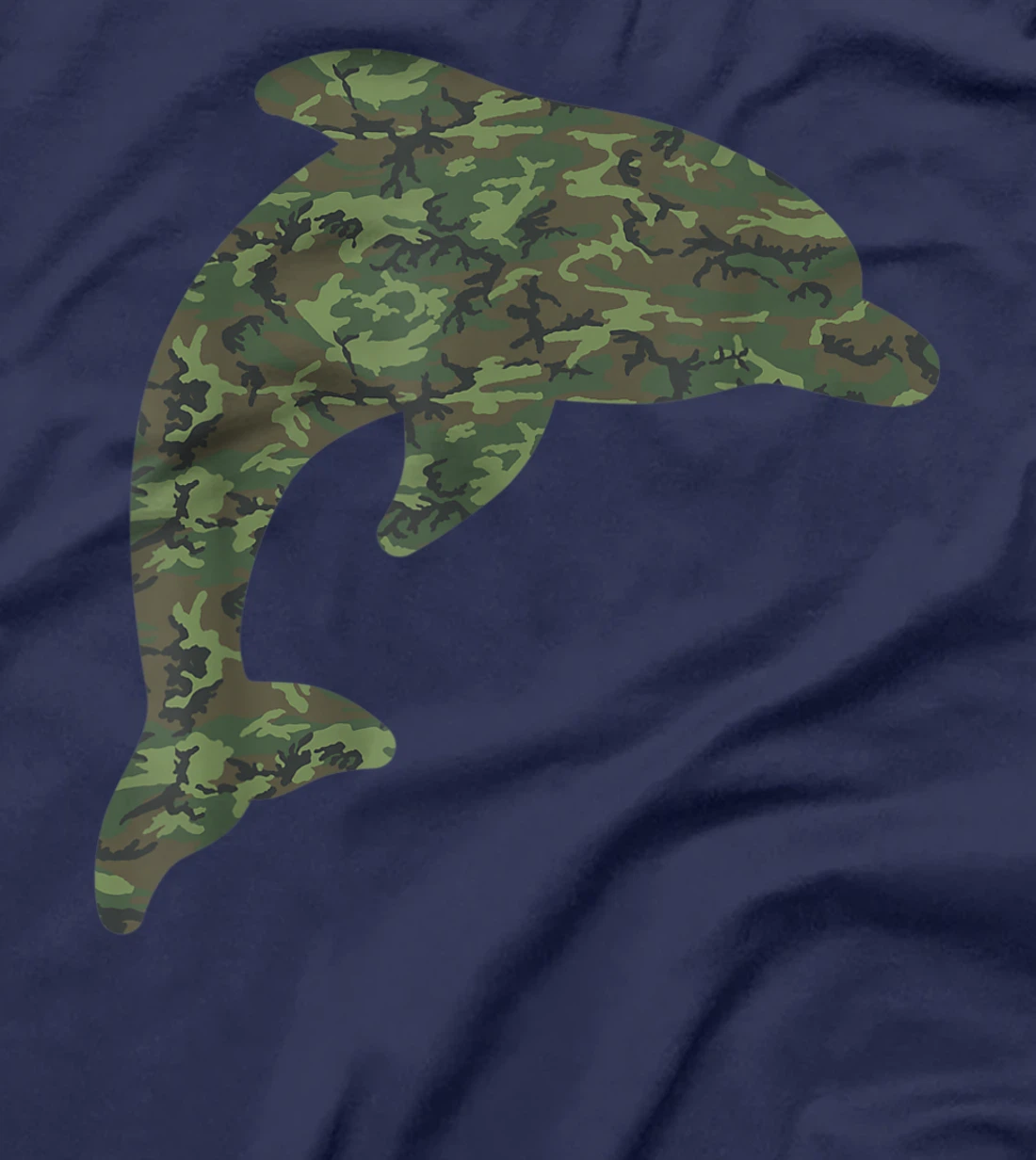 Military Dolphin Camo Print US Beluga Fish Veteran Men Gift T-Shirt