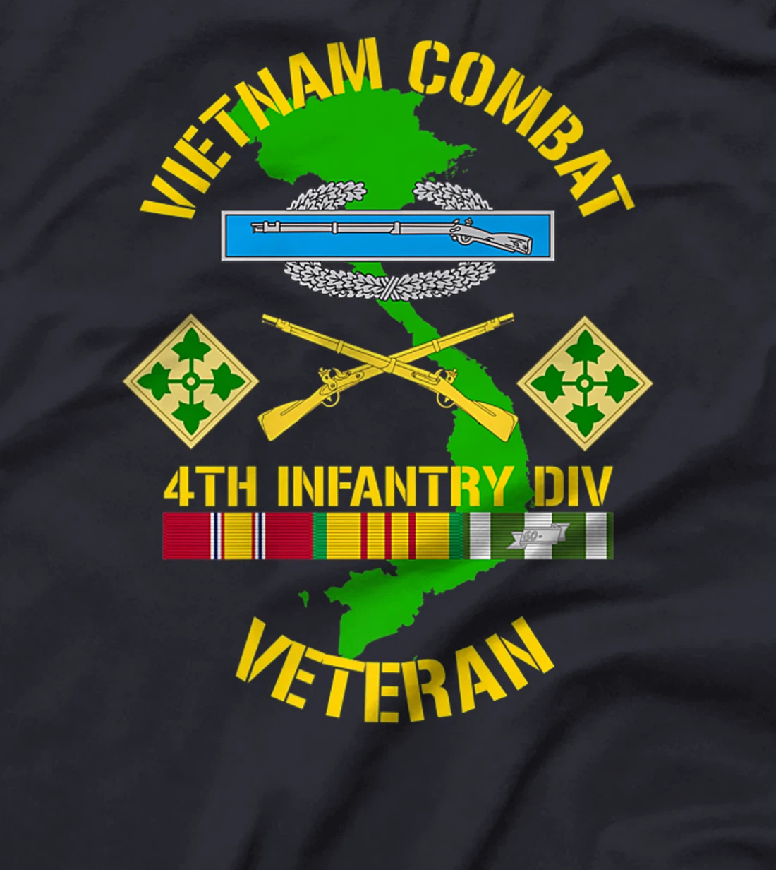 4th Infantry Division - Vietnam Combat Veteran Premium T-Shirt