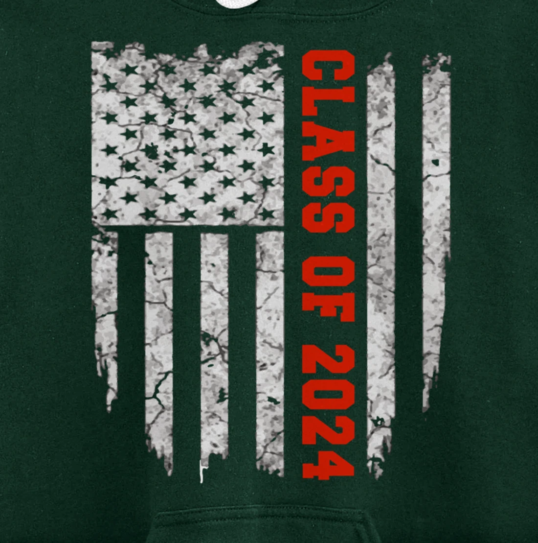 US Flag Class Of 2024 Grow With Me Gift Pullover Hoodie