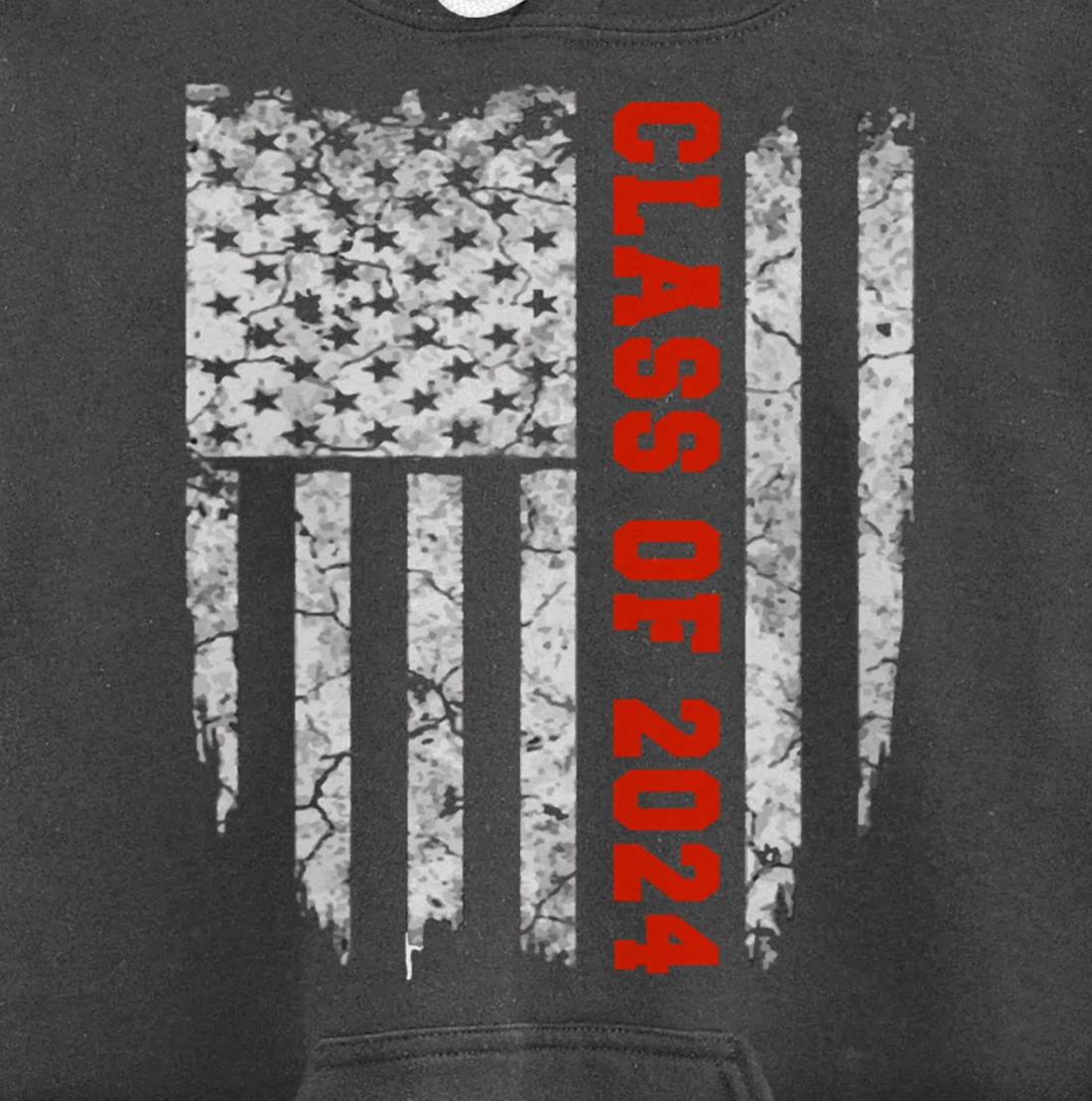 US Flag Class Of 2024 Grow With Me Gift Pullover Hoodie