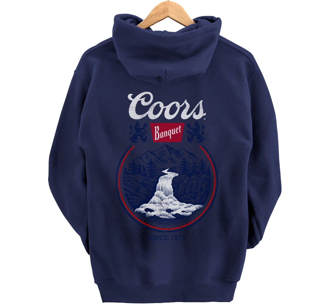 Coors Banquet Classic Circle Centered Beer Scene Pullover Hoodie